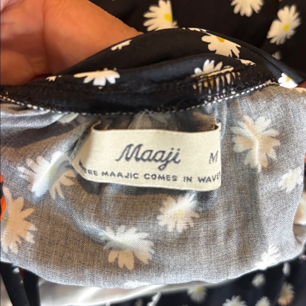 Maaji Dainty Daisy Floral Bustier Maxi Dress in Black Size Medium - Picture 6 of 7